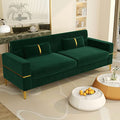 86" Velvet 3 Seater Oversized Sofa with 2 Pillows Z81663