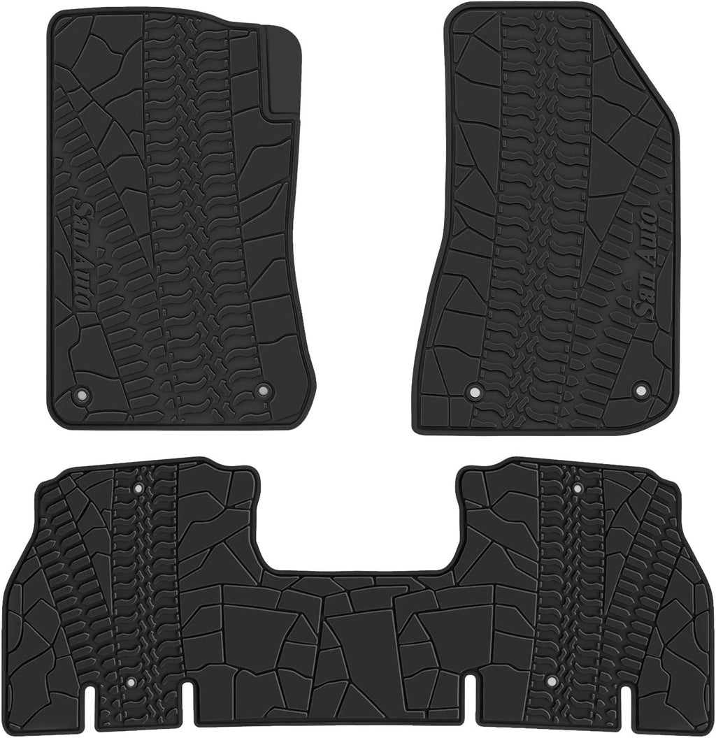 Black Rubber Car Floor Mat Pack of 2 K324