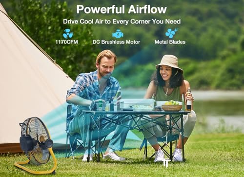 12" Portable Battery Operated Fan with Metal Blade X386166