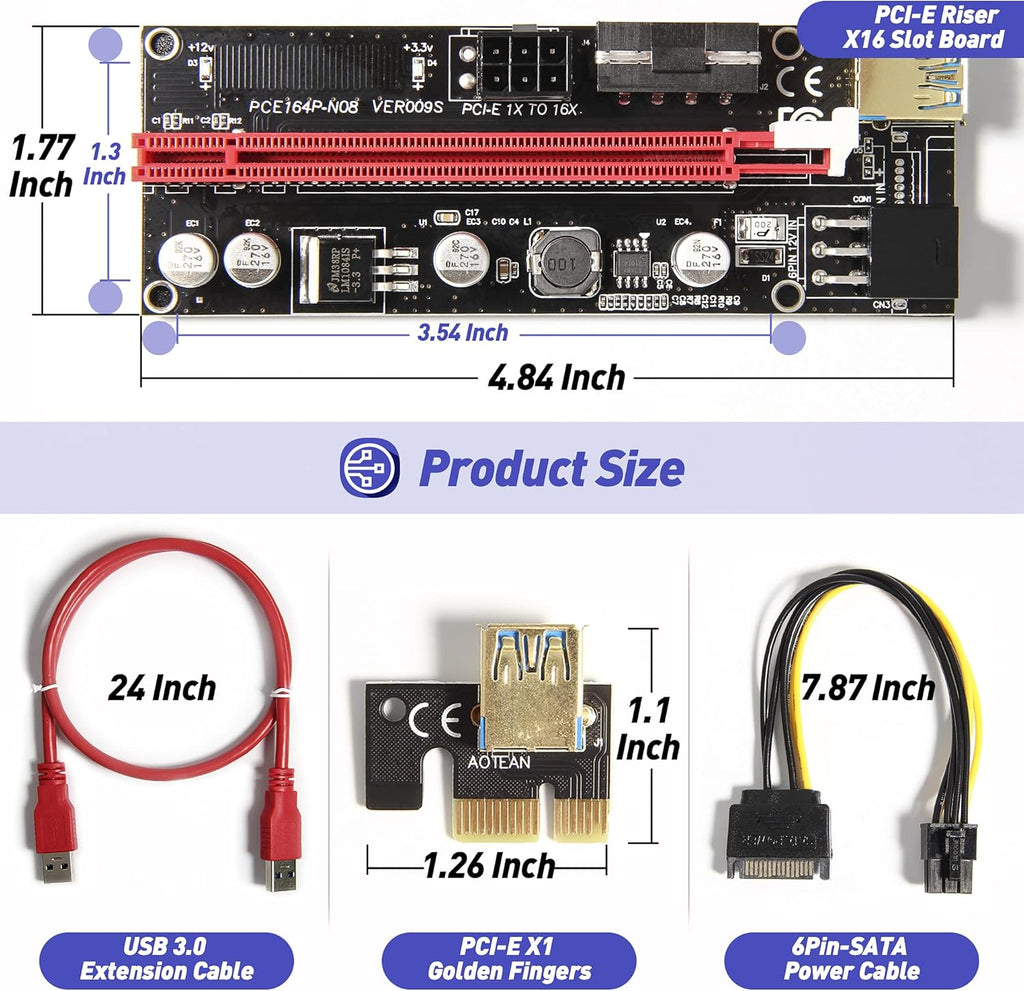 PCIE Riser Express Cable 1X to 16X 6 Pack U82469