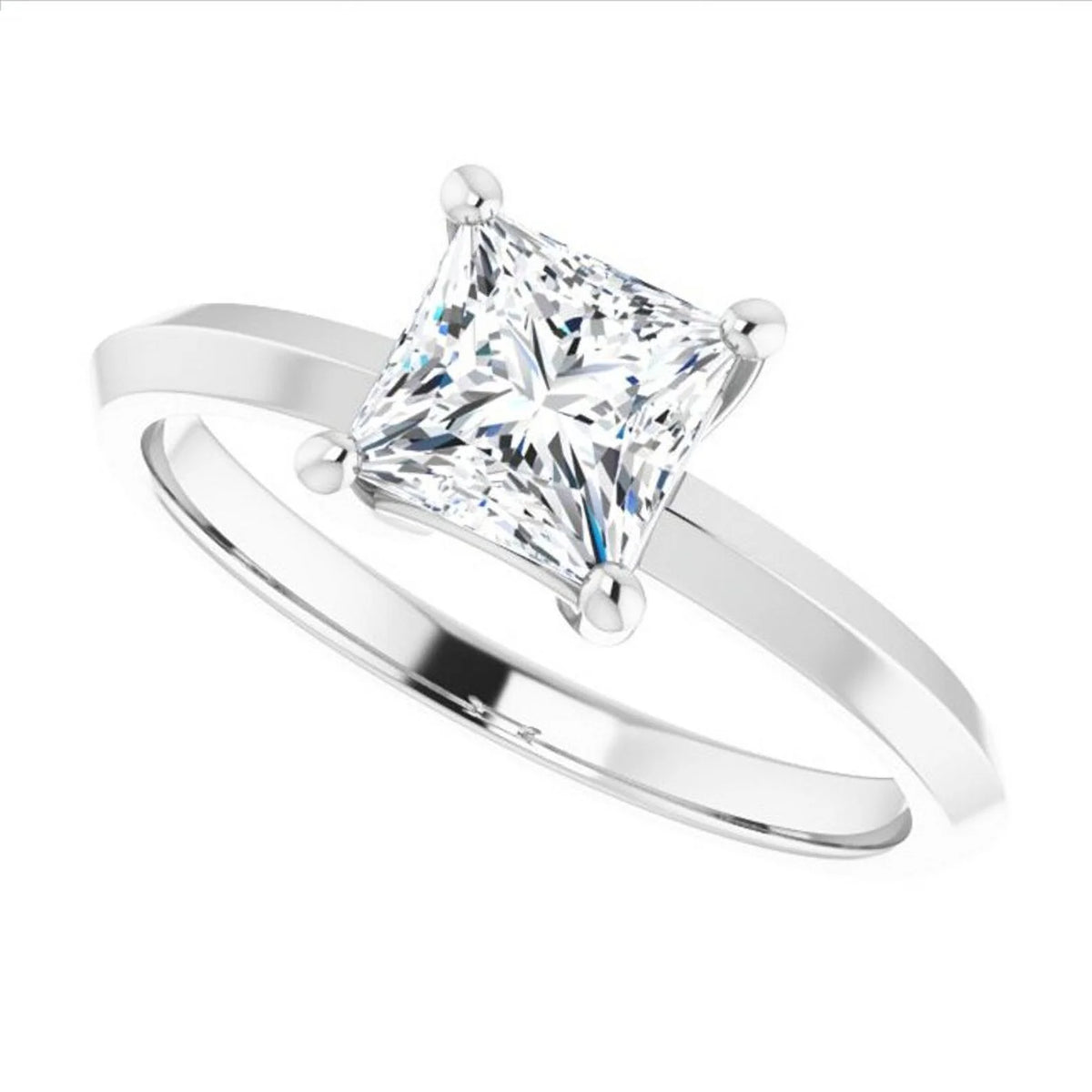 Moissanite Princess Cut Solitaire Ring R3627
