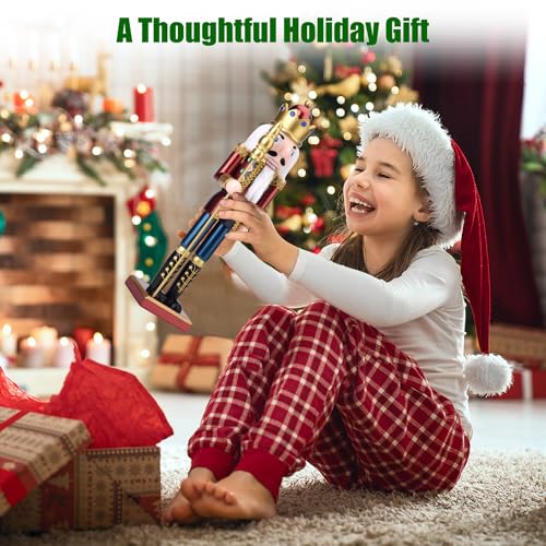15 Inch Wooden Christmas Nutcracker with Scepter Y5207