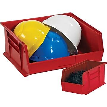 10 3/4 x 8 1/4 x 7 Red Plastic Stack & Hang Bin Boxes Q23454