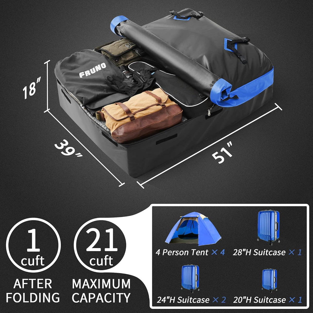 15 CUFT Waterproof Rooftop Cargo Carrier X557