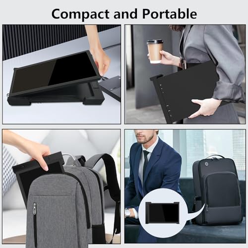 14" Triple Laptop Screen Extender FHD 1200P IPS Portable Monitor for 15-17.3" Laptop with HDMI/USB-C Black W5245