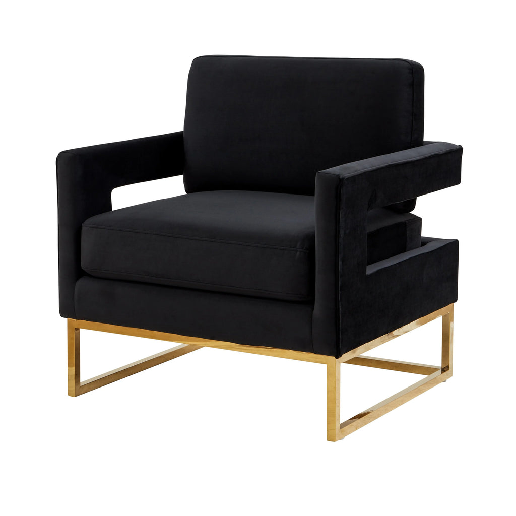 Black Velvet Accent Chair X862