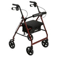 Red Aluminum Rollator with Padded Seat L966