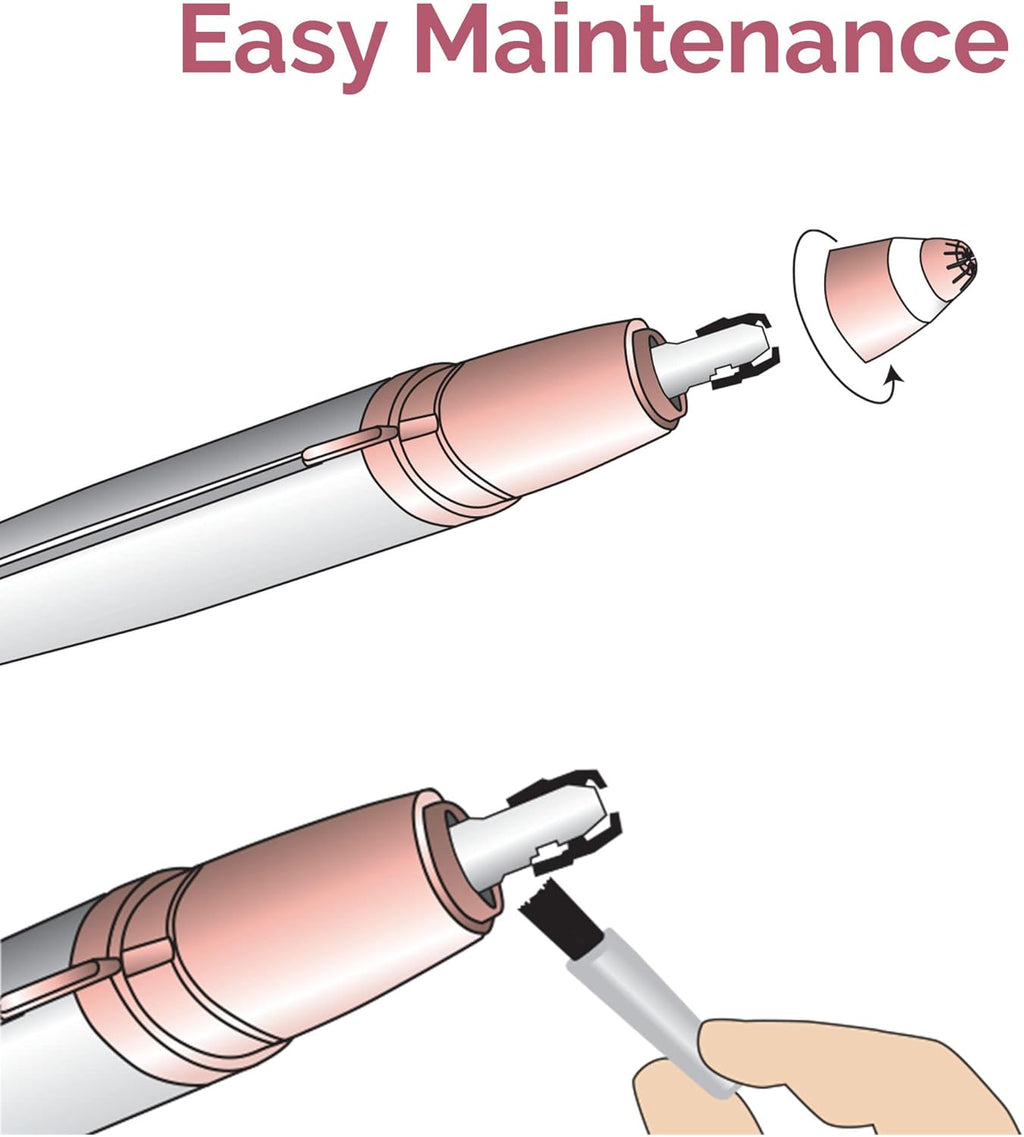 White Electric Eyebrow Hair Remover Razor with LED Light R38528