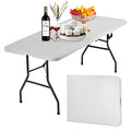 White 6 Foot Heavy Duty Plastic Folding Table H75273