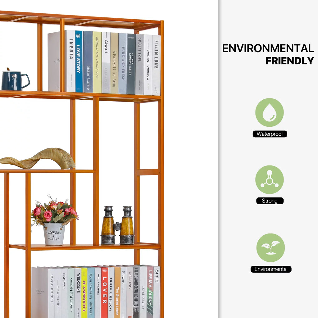 Bamboo 6 Tiers Brown Bookshelf W346