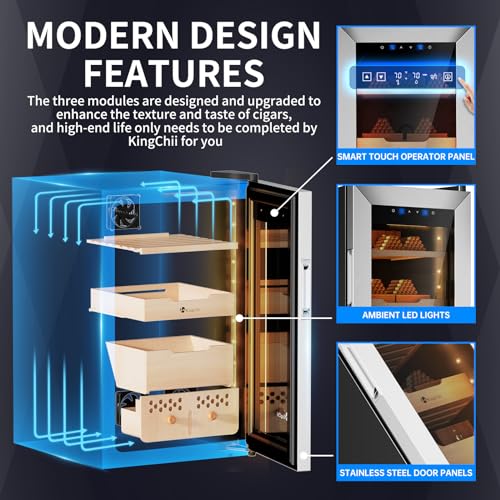 50L Electric Cigar Humidor with Spanish Cedar Wood Shelves H756