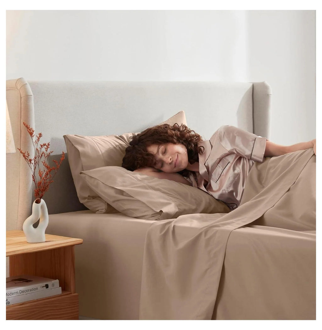Twin 3 Piece Deep Pocket Bed Sheets Set with Fitted Sheet, Flat Sheet, Pillow Case R69516