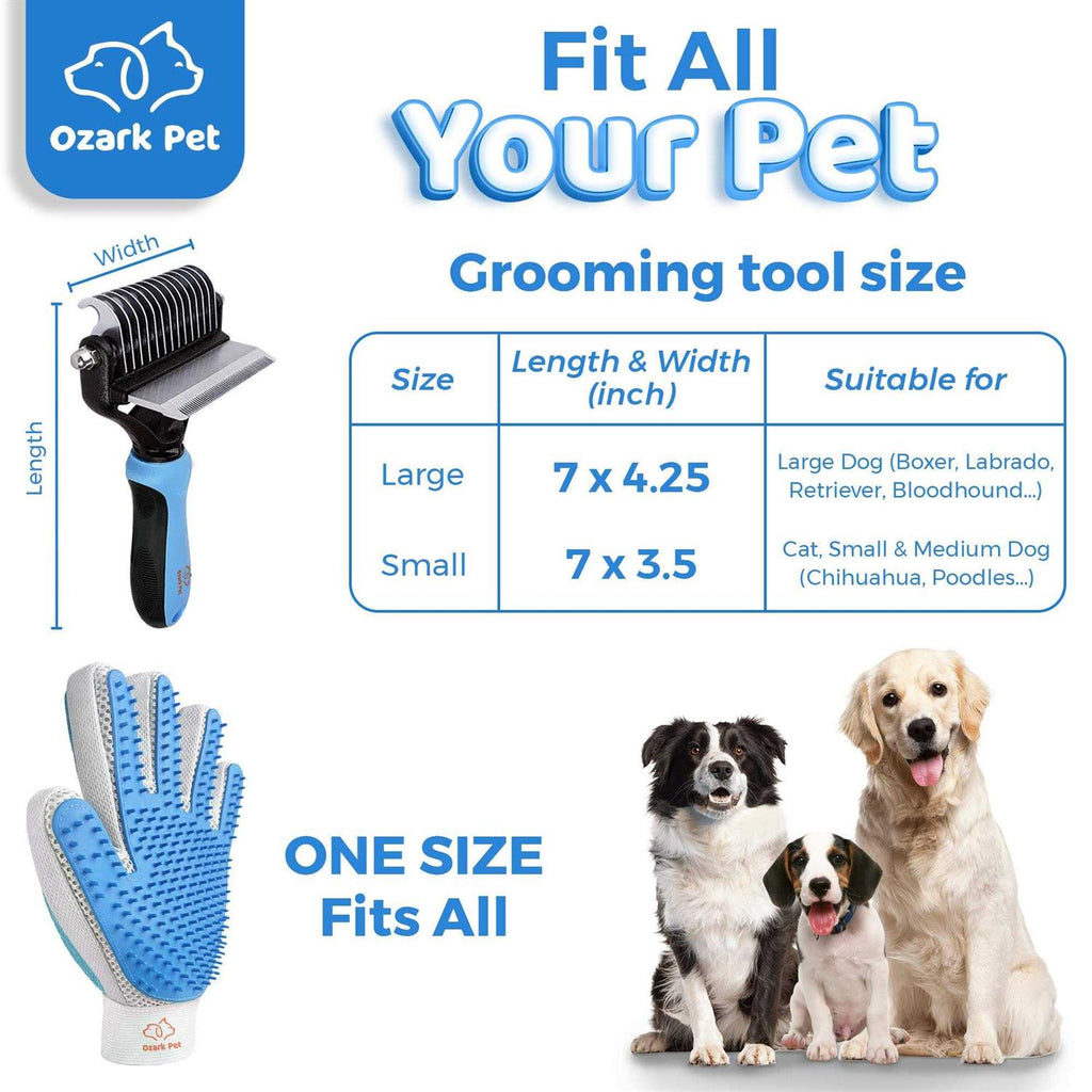 Dog and Cat Deshedding Brush and Shedding Glove Y30022