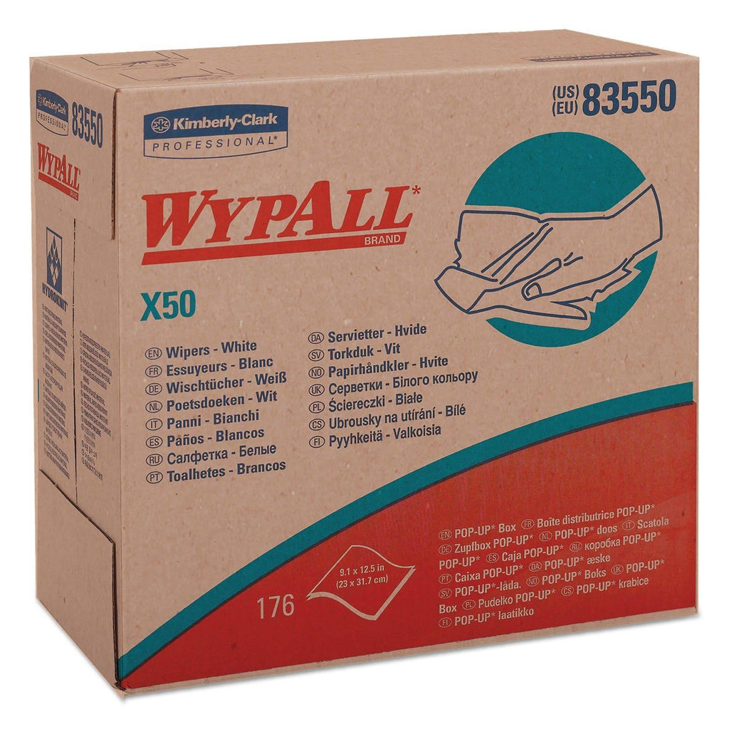 X50 Wipers, White, 176/Pop-Up Box, 10 Boxes/Carton G353