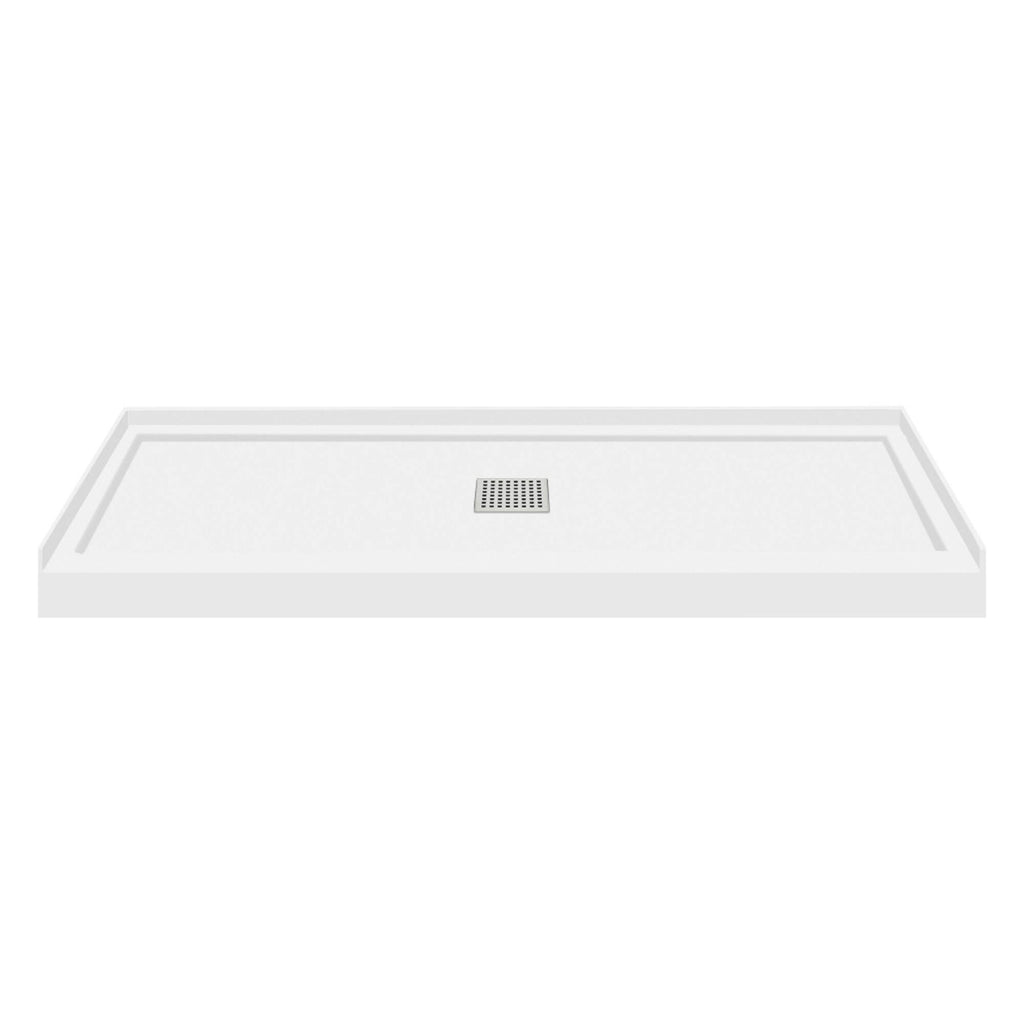 Cameo Single Threshold Shower Base with Center Drain G807