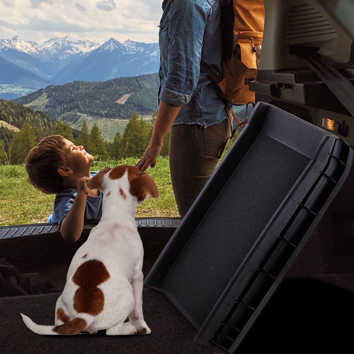 62x22 L Folding Pet Ramp Dog Ladder Portable Steps Stairs F46709