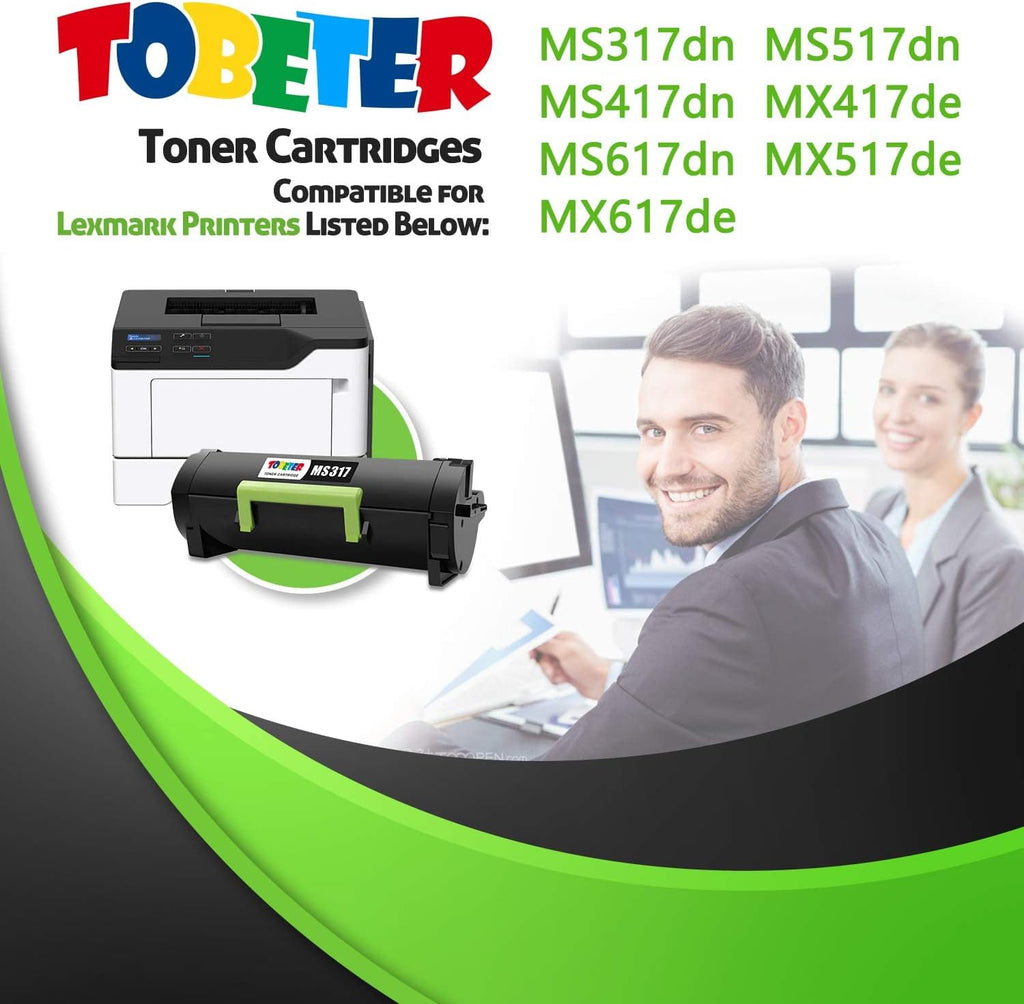 Remanufactured Toner Cartridge for Lexmark 51B1000 Printer (1Pack) Pack of 2 T93283