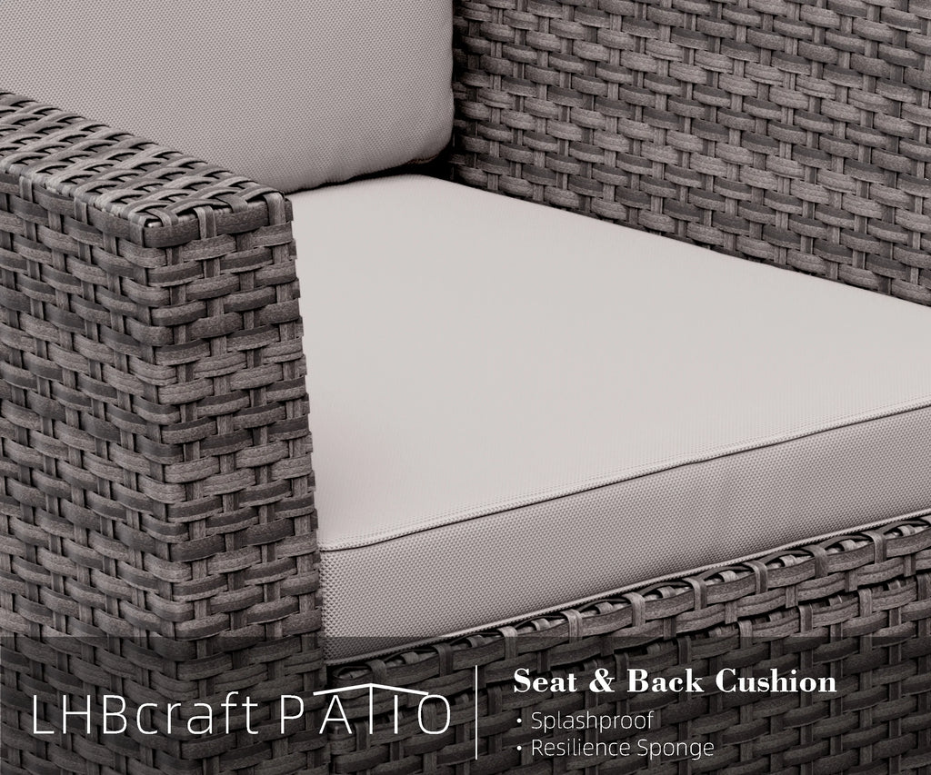 4 PCS Rattan Wicker Patio Conversation Set Q11590
