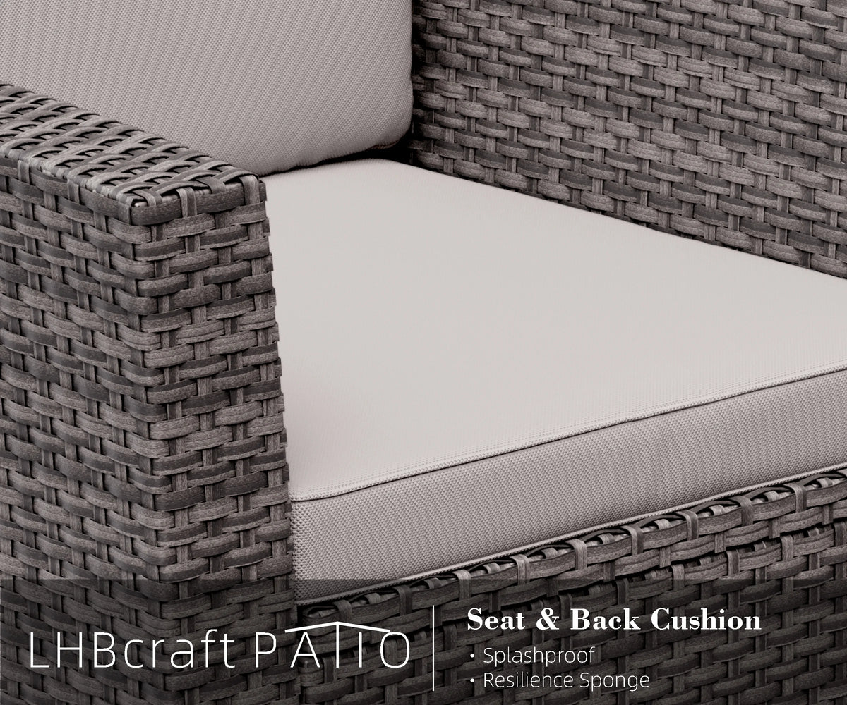 4 PCS Rattan Wicker Patio Conversation Set Q11590