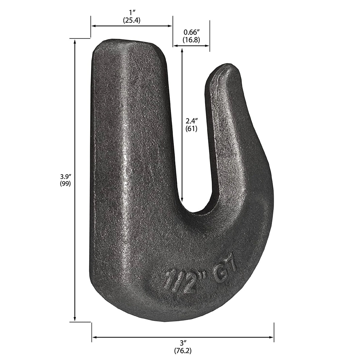 2 Pack Heavy Duty 1/2" Weld On Grab Hook, Grade 70 Clevis Chain Hook M34122