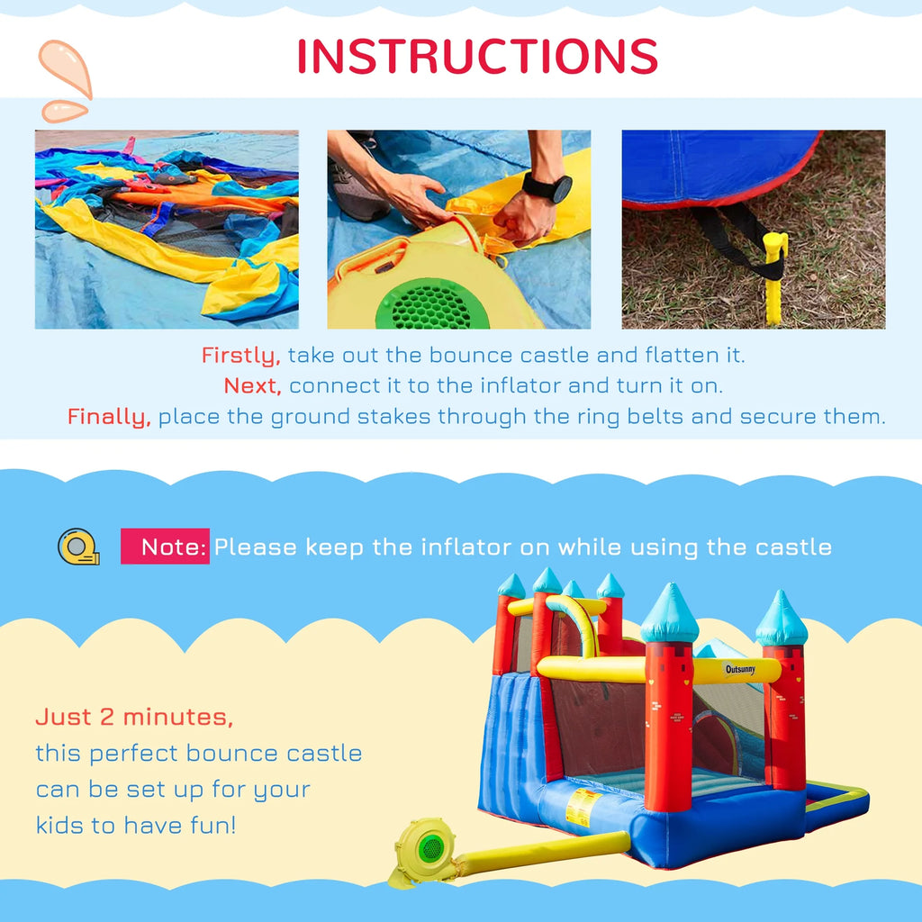 4 in 1 Inflatable Bounce House with Slide, Climbing Wall, and Pool or Ball Pit Z108372