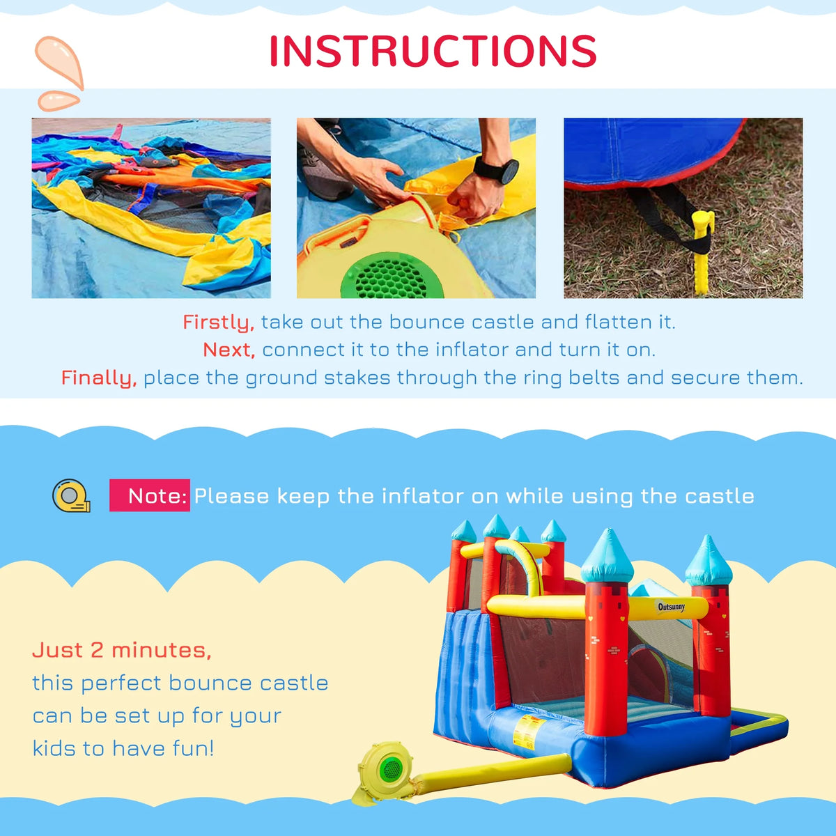 4 in 1 Inflatable Bounce House with Slide, Climbing Wall, and Pool or Ball Pit Z108372