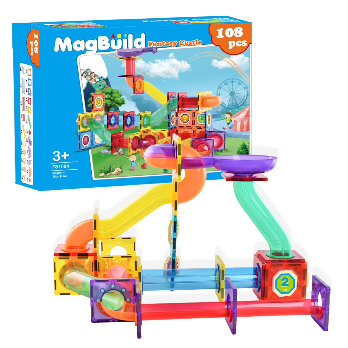108-Piece Magnetic Building Blocks Castle Set P328975