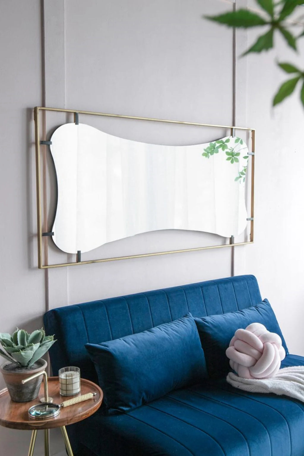 Gold Wall Mirror with Metal Frame L9991