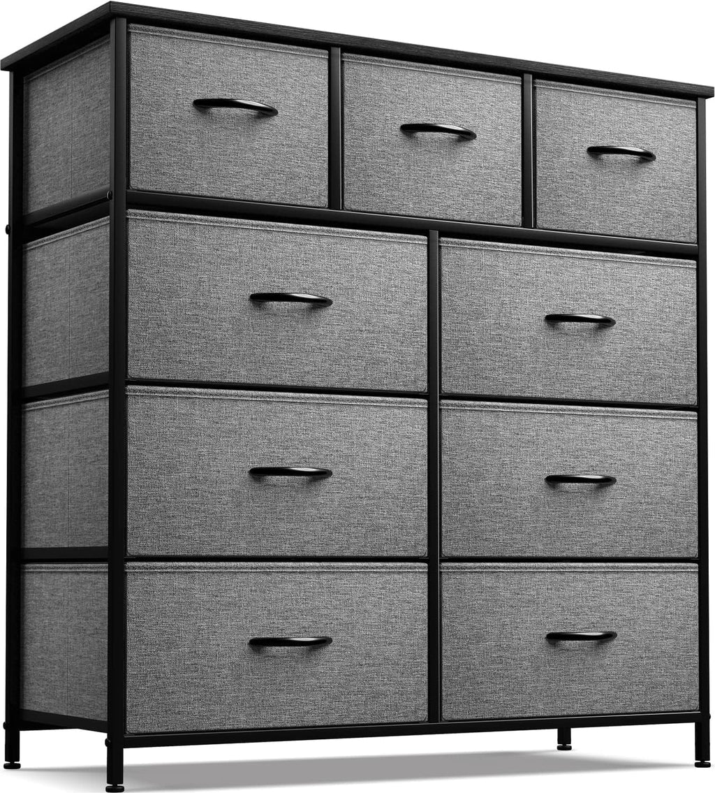 Black 9 Drawer Fabric Storage Dresser D165
