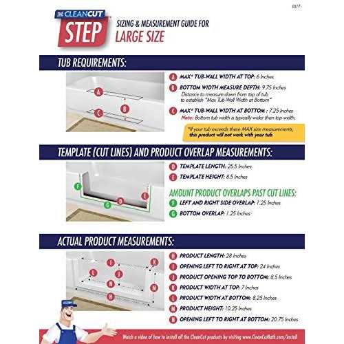 Wide White Step Bathtub Conversion Kit E5621