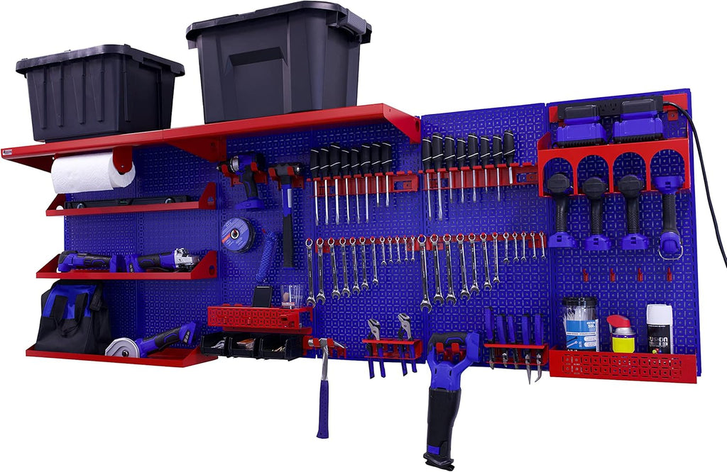 96" x 32" Metal Pegboard Wall Storage System B60329