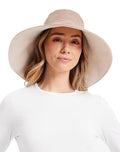 Women’s Ultra-Wide Cotton Linen Sun Hat UPF 50+ Packable Adjustable B24890