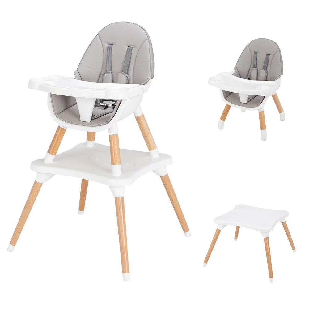 Wooden Gray Convertible High Chair O5247