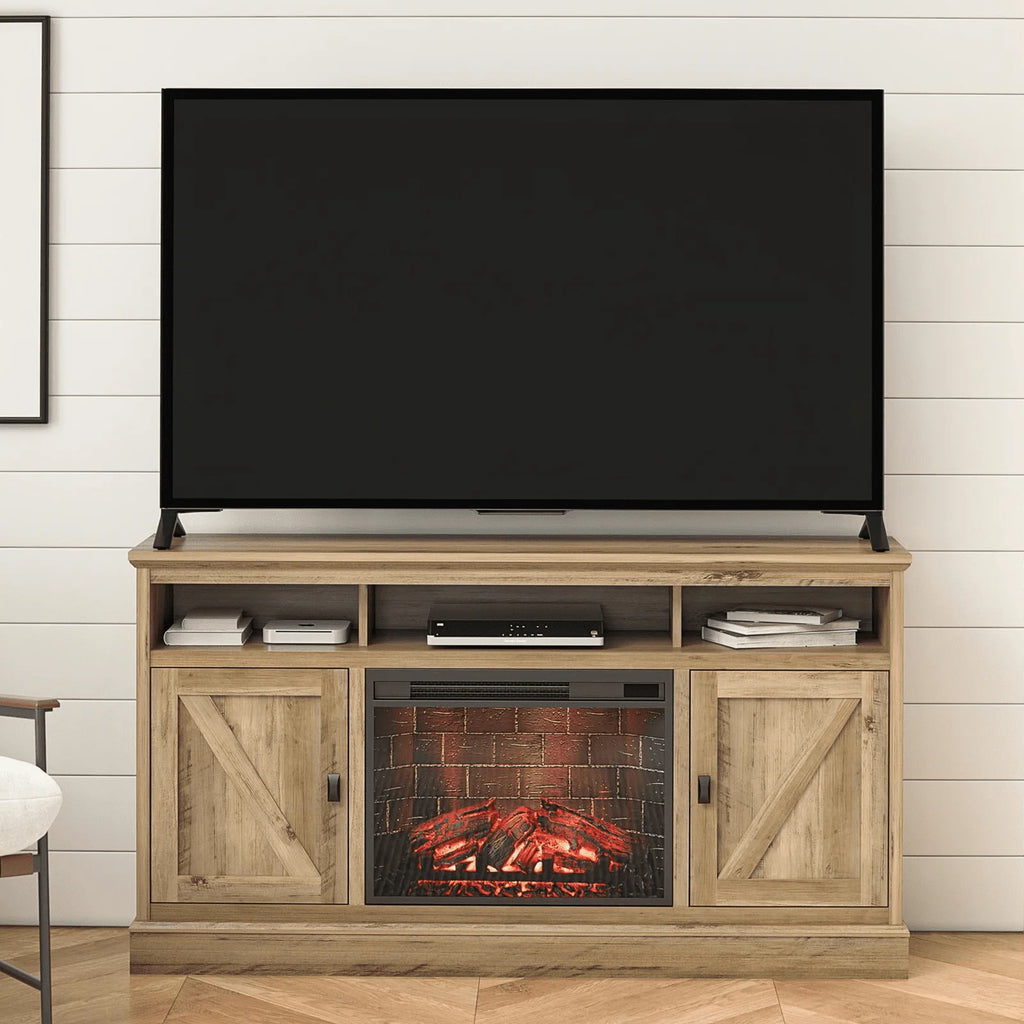 Black Oak Electric Fireplace TV Stand P394018