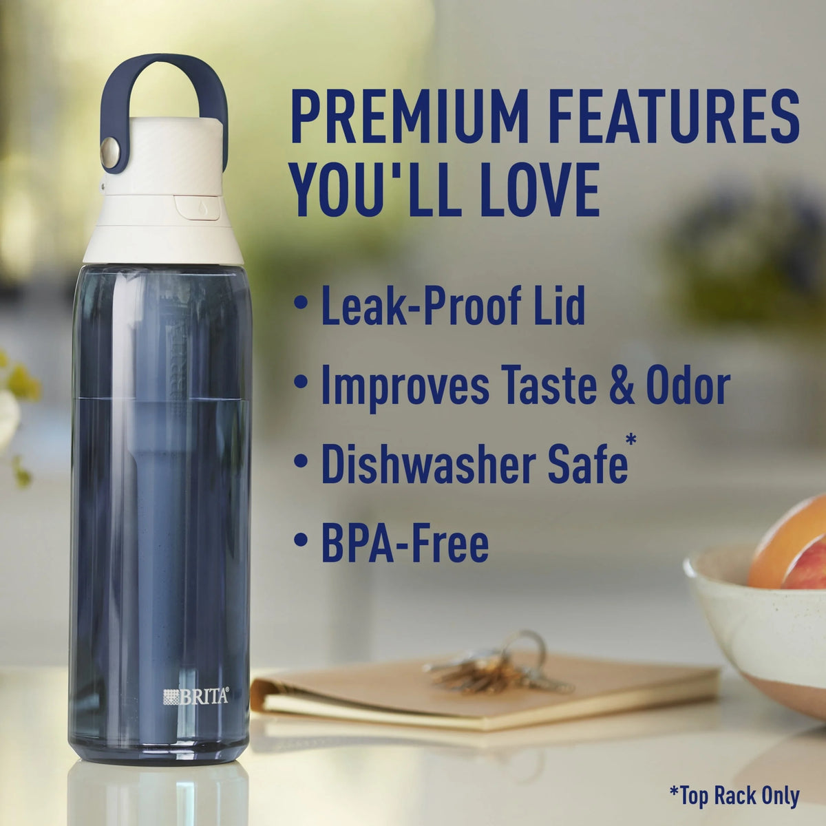 26oz Leak Proof Filtered Water Bottle with Straw X144