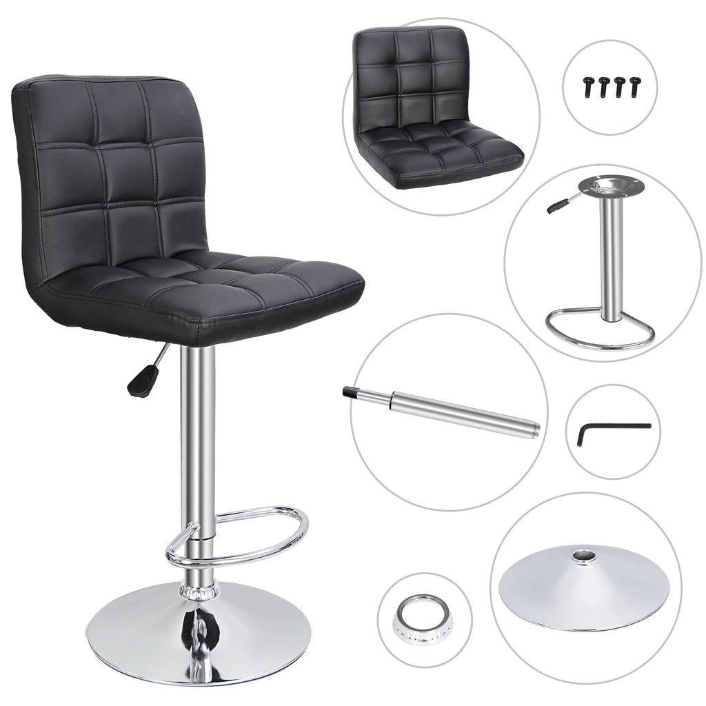Set of 2 Height Adjustable Swivel Bar Stool V261