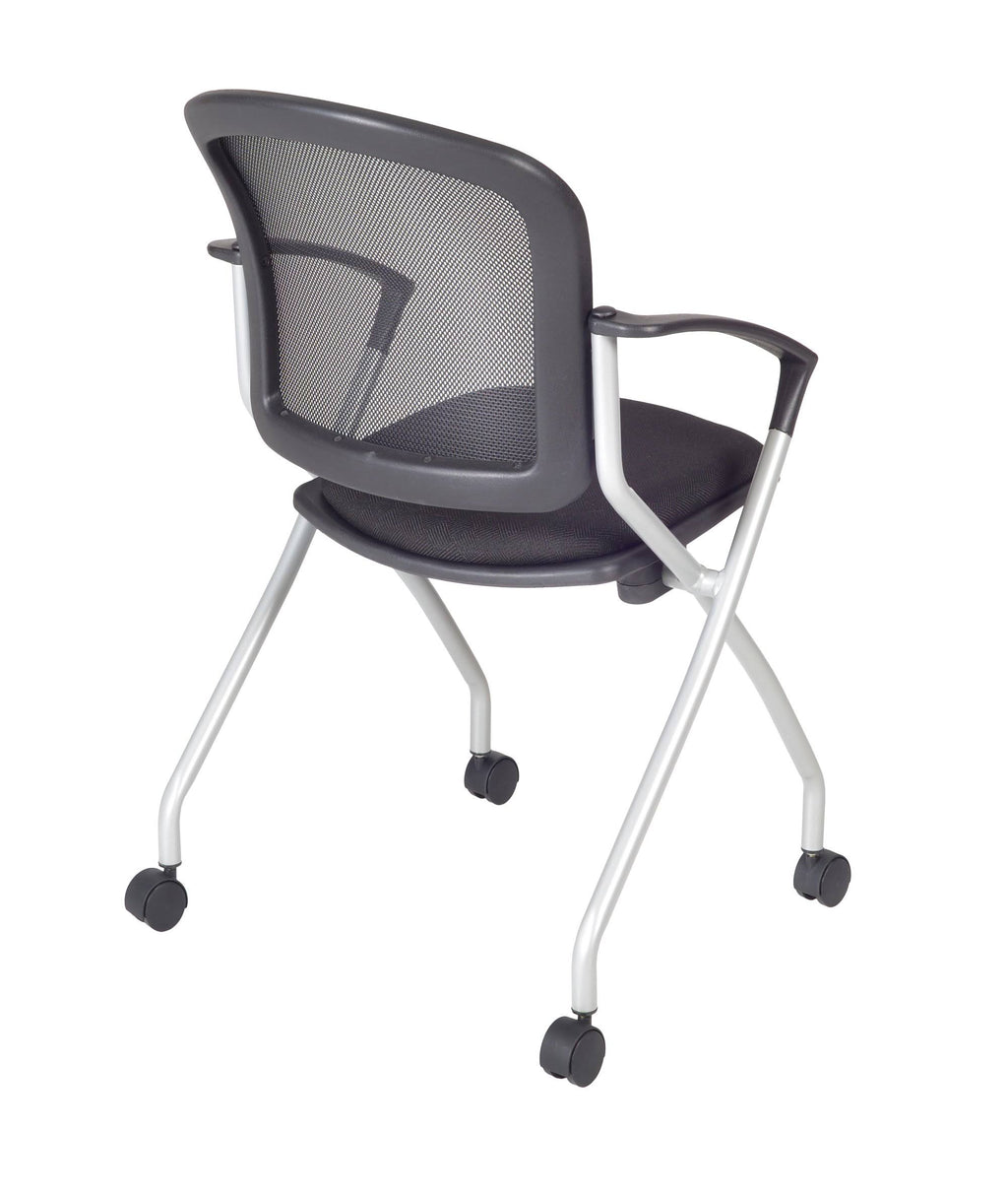 48 x 24 in. Grey Training Table & 2 Black Nesting Chairs P3817