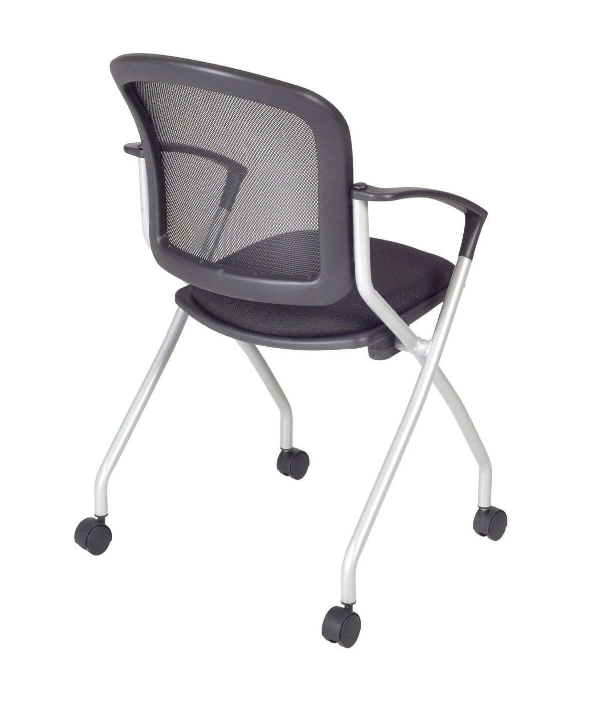 48 x 24 in. Grey Training Table & 2 Black Nesting Chairs P3817