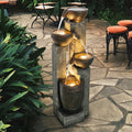 40'' Outdoor Electric Resin Water Fountain with Lights P96245