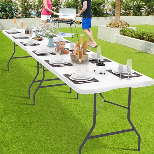 White 6 Foot Heavy Duty Plastic Folding Table H75273