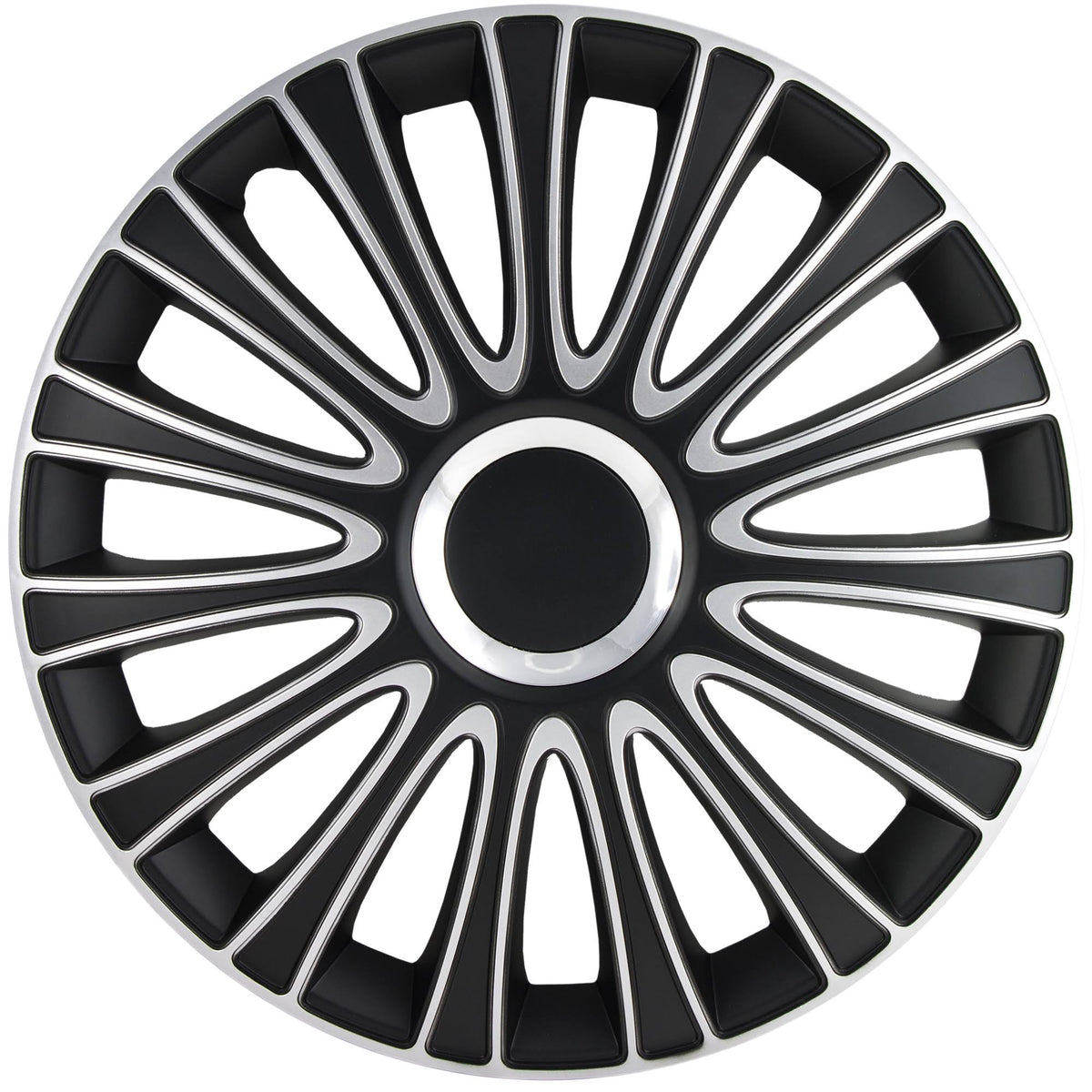 Black-Silver 15-Inches Wheel Cover Kit Pack of 4 S31441