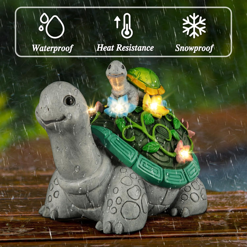 Turtle Solar Statue with 7 LED Solar Lights D1834