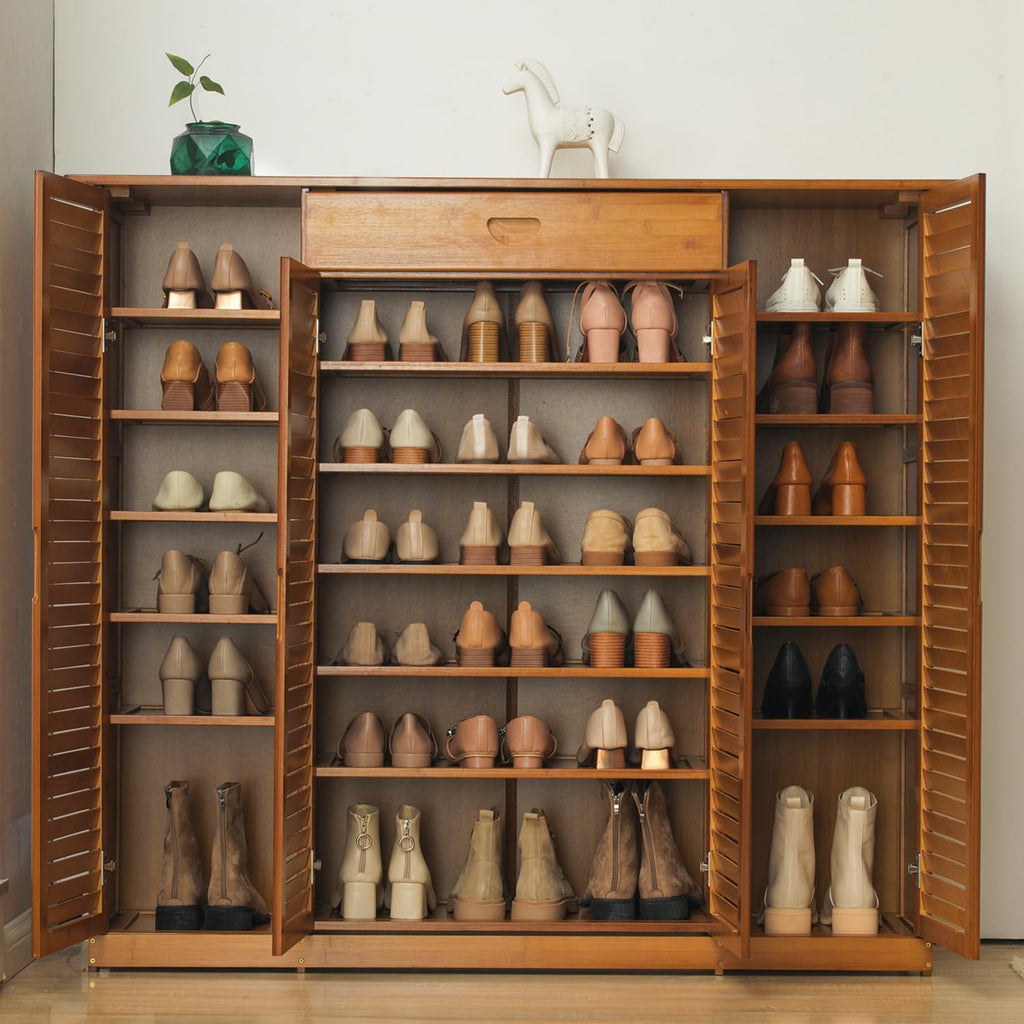 Bamboo 7-Tier Shoe Organizer with Drawer Z391602