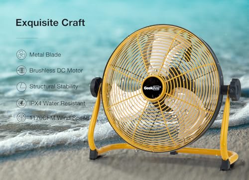 12" Portable Battery Operated Fan with Metal Blade X386166