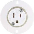 15 Amp 120-125 Volt NEMA 5-15 Flanged Outlet White Commercial Grade 2 Pole-3 Wire Straight Blade Plug Charger Receptacle 10-Pack J436