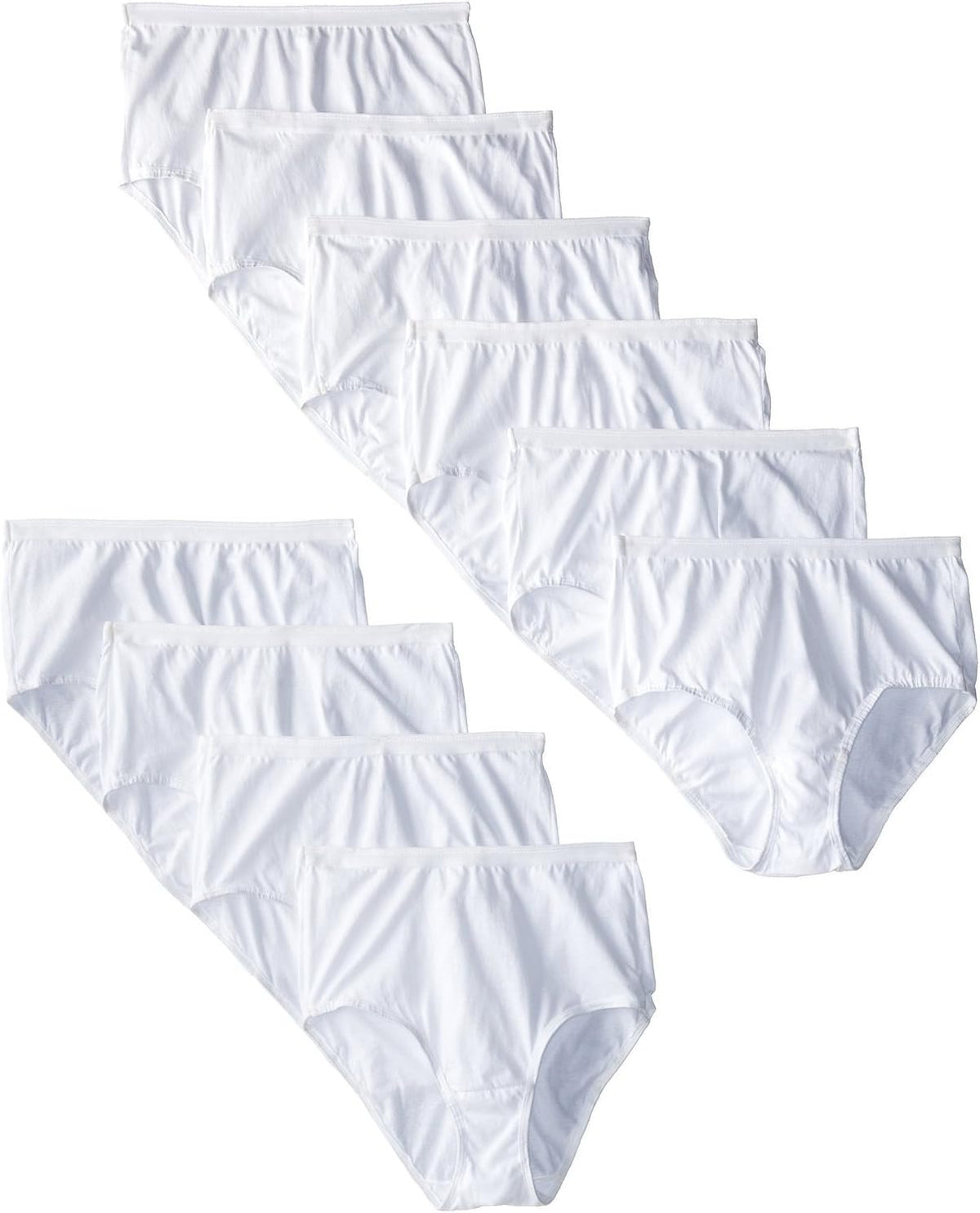 9 Pack White Cotton Briefs U2007