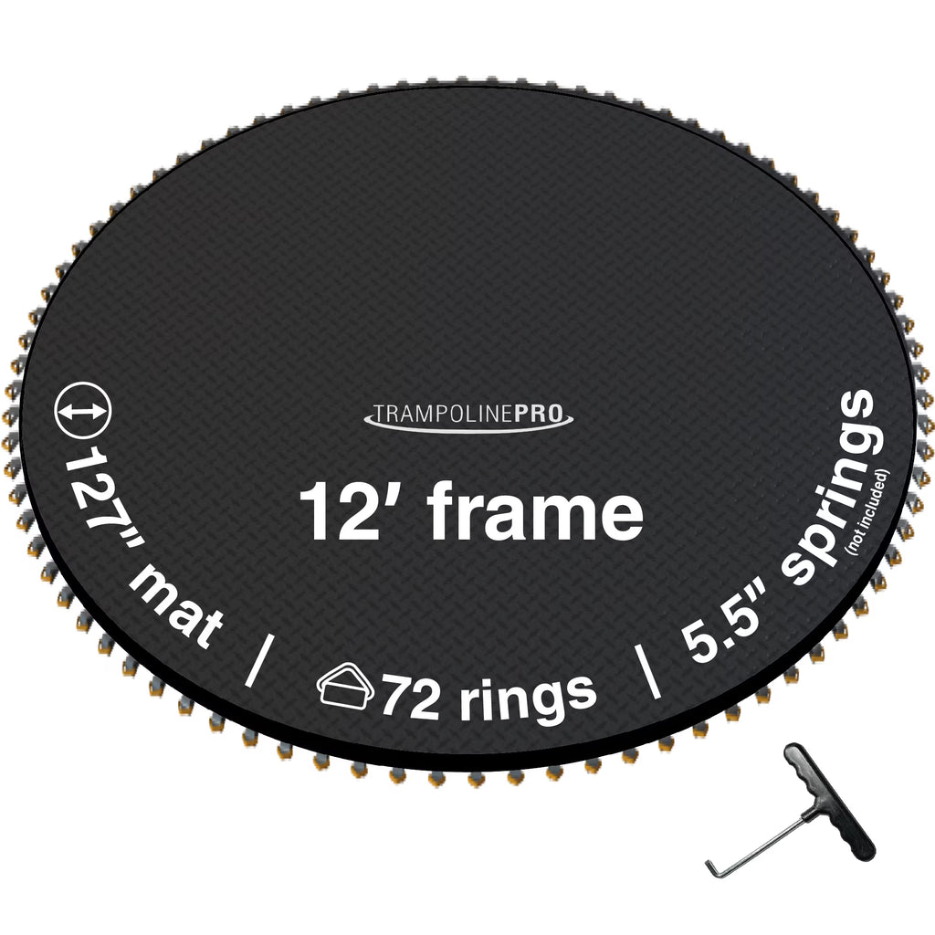 12' Round Trampoline Jumping Mat with 72 Rings I147