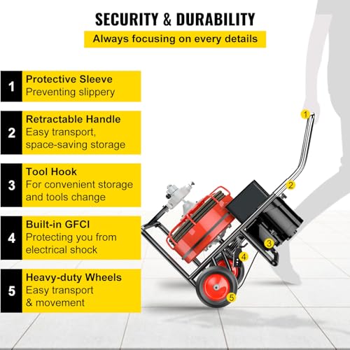 Drain Cleaner Machine with Foldable Handle F6628