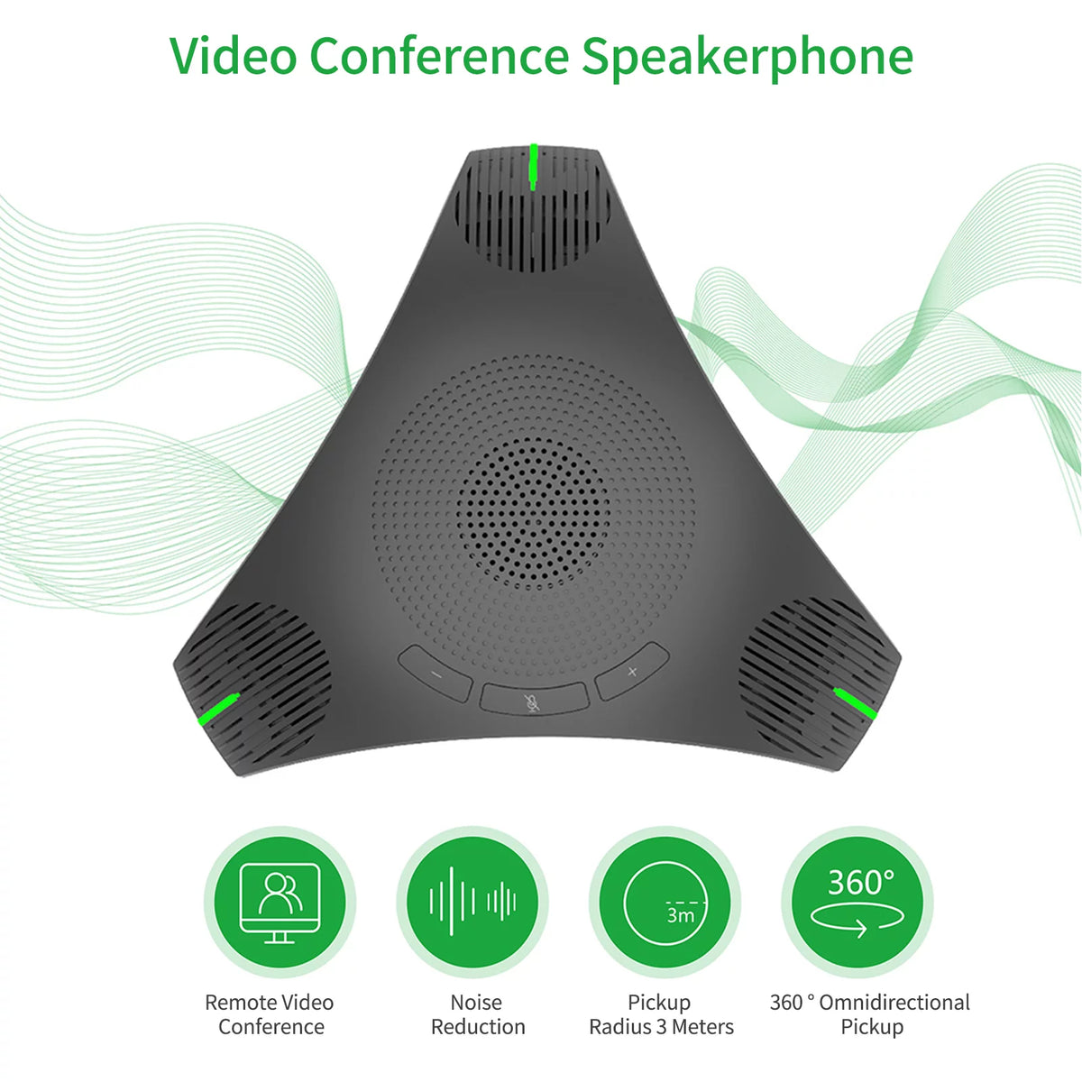 USB Speakerphone Conference Microphone Omnidirectional 360° Voice Pickup I95243