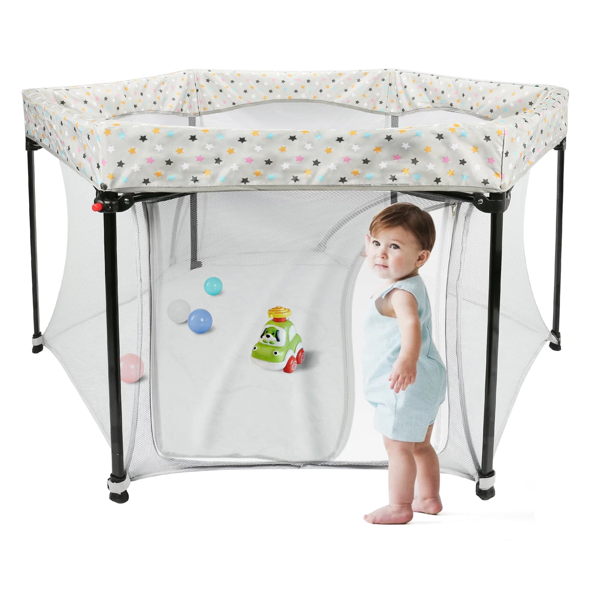 Portable Collapsible Playpen with Zipper Door V26557